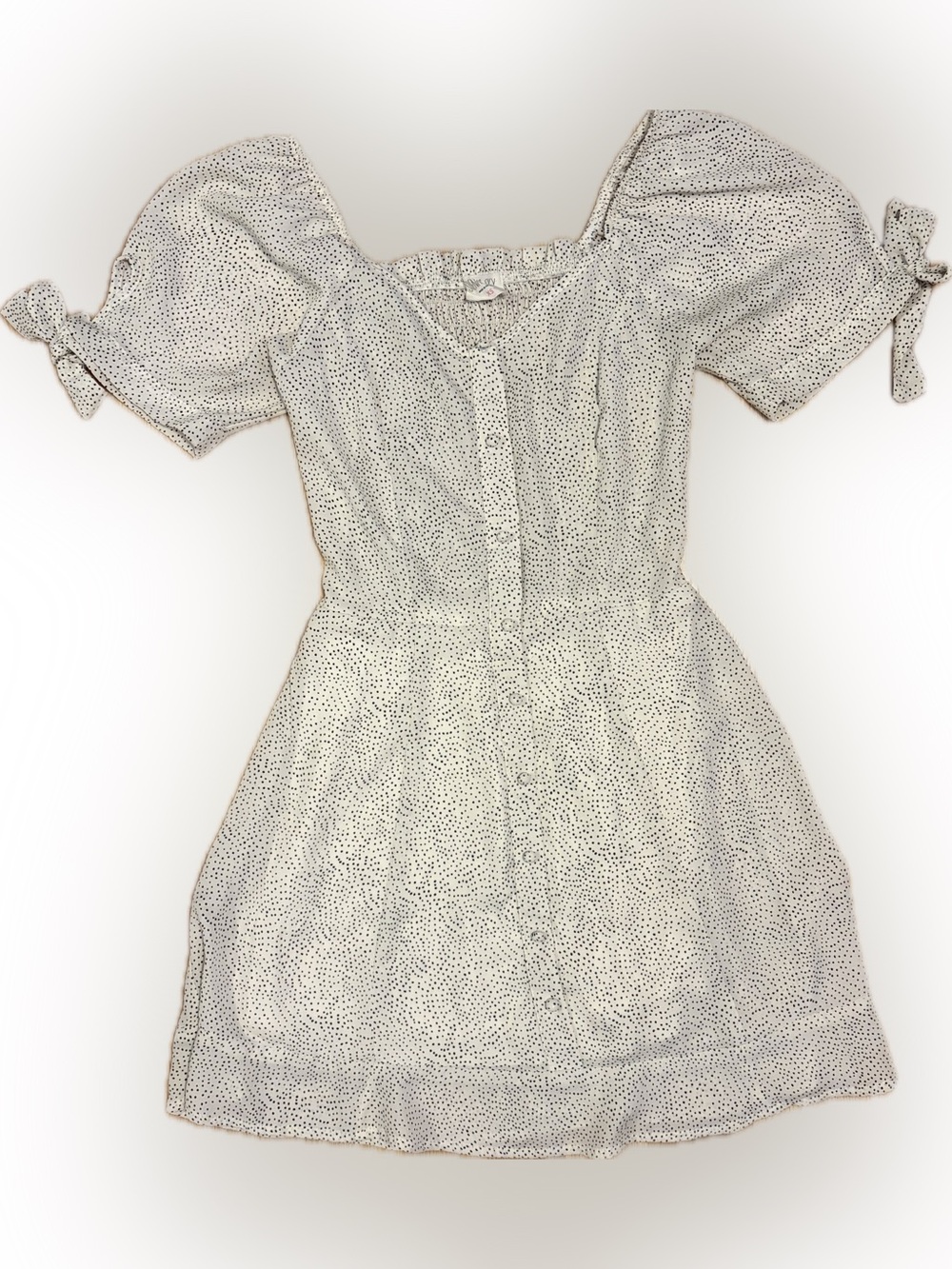 Sienna Sky White Mini Dress with Black Dot Print